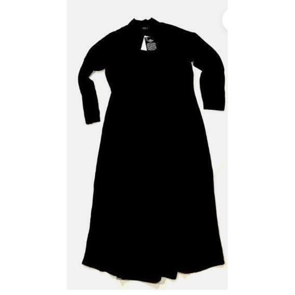 C 100% Cashmere Mock Neck Dress Small S Black New with Tags - Picture 2 of 5